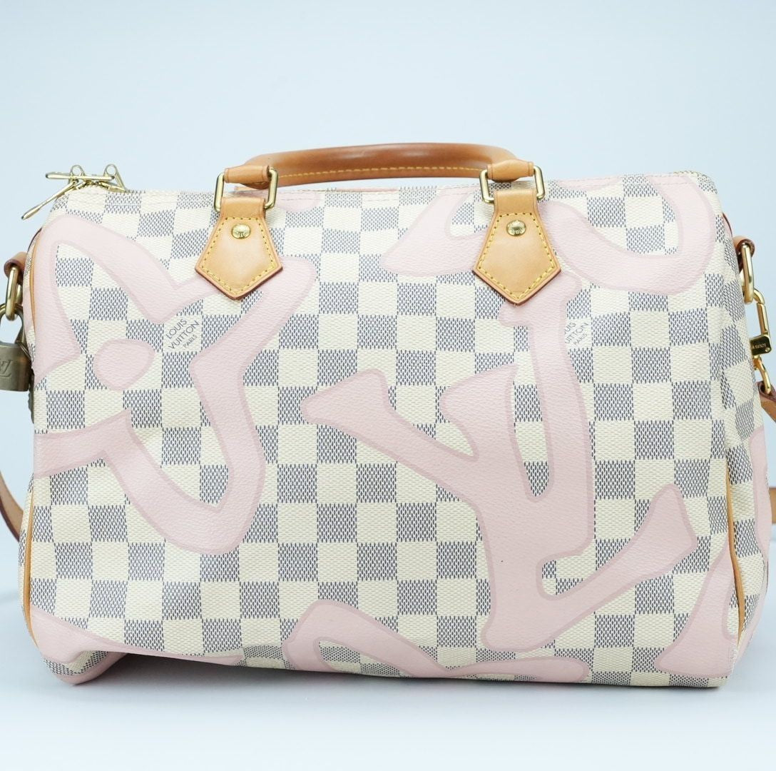 LOUIS VUITTON Damier Azur Speedy Bandouliere 30 N41052 Tahiti Collection Summer