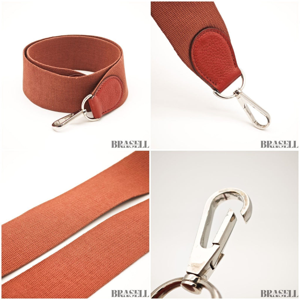 HERMES Evelyne II Shoulder Bag Brown Clemence Leather with Strap