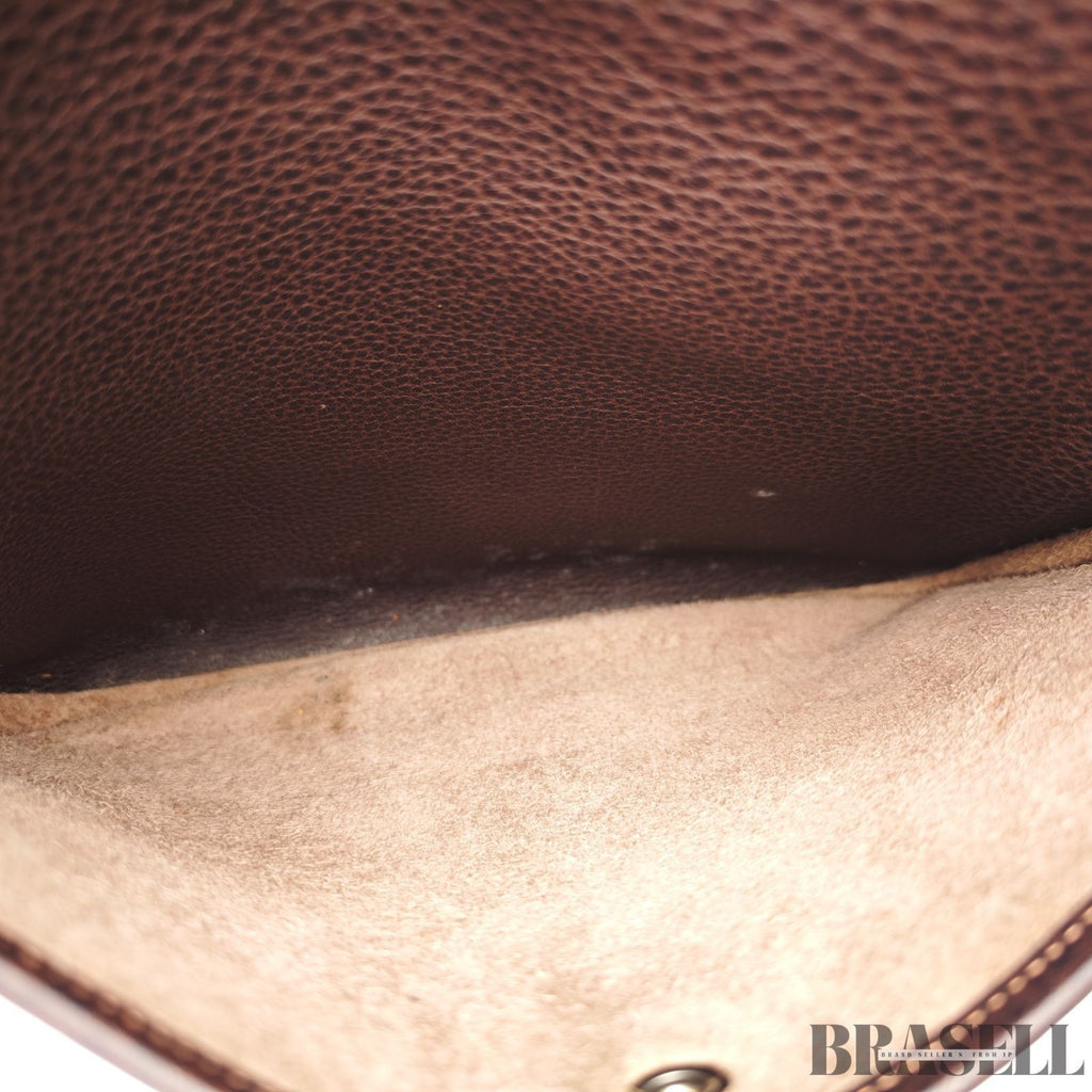 HERMES Evelyn 2 GM Punching H logo Shoulder Bag Brown w/Box Dust Bag Strap