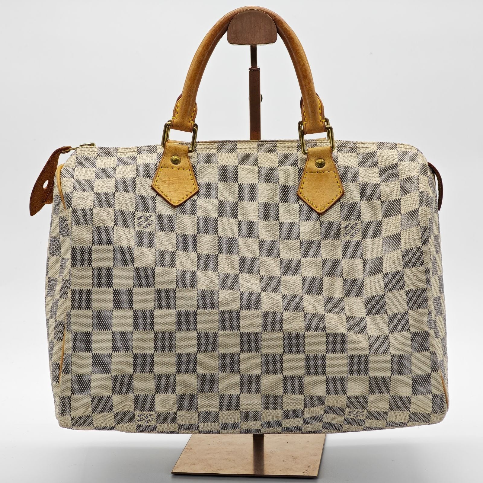 LOUIS VUITTON Damier Azur Speedy N41533 Boston Bag Large Capacity White