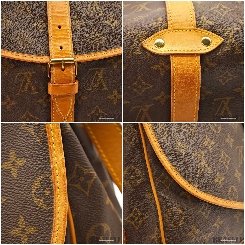 Louis Vuitton Saumur 35 M42254 Shoulder Bag Monogram Canvas Leather Brown Women