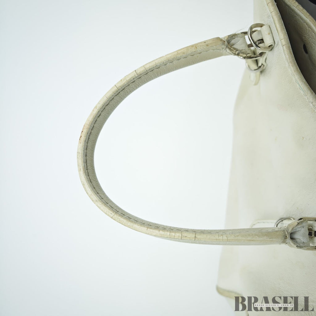 BALENCIAGA 2-Way Handbag Shoulder Bag Paper A4 370926 Ivory Women's