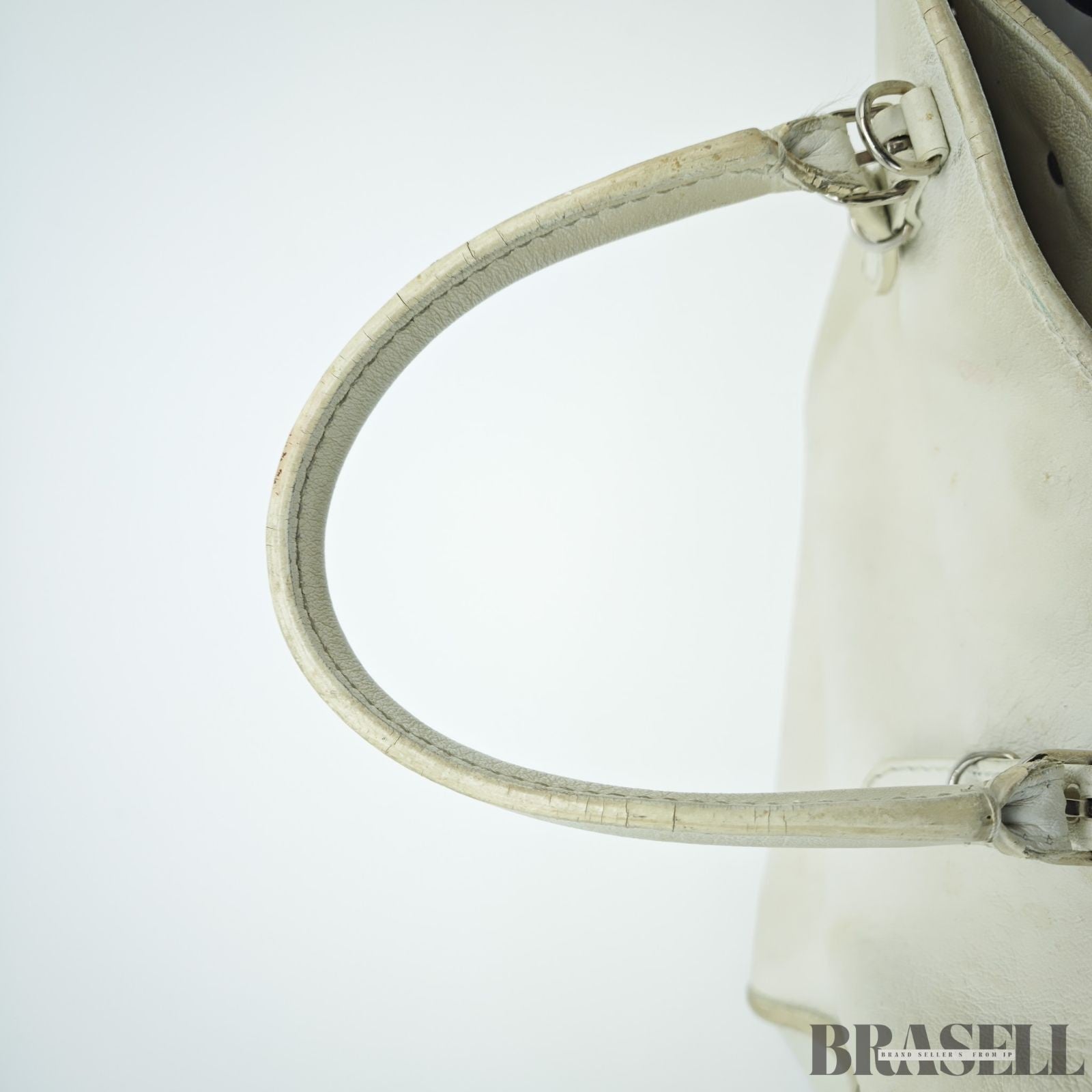 BALENCIAGA 2-Way Handbag Shoulder Bag Paper A4 370926 Ivory Women's
