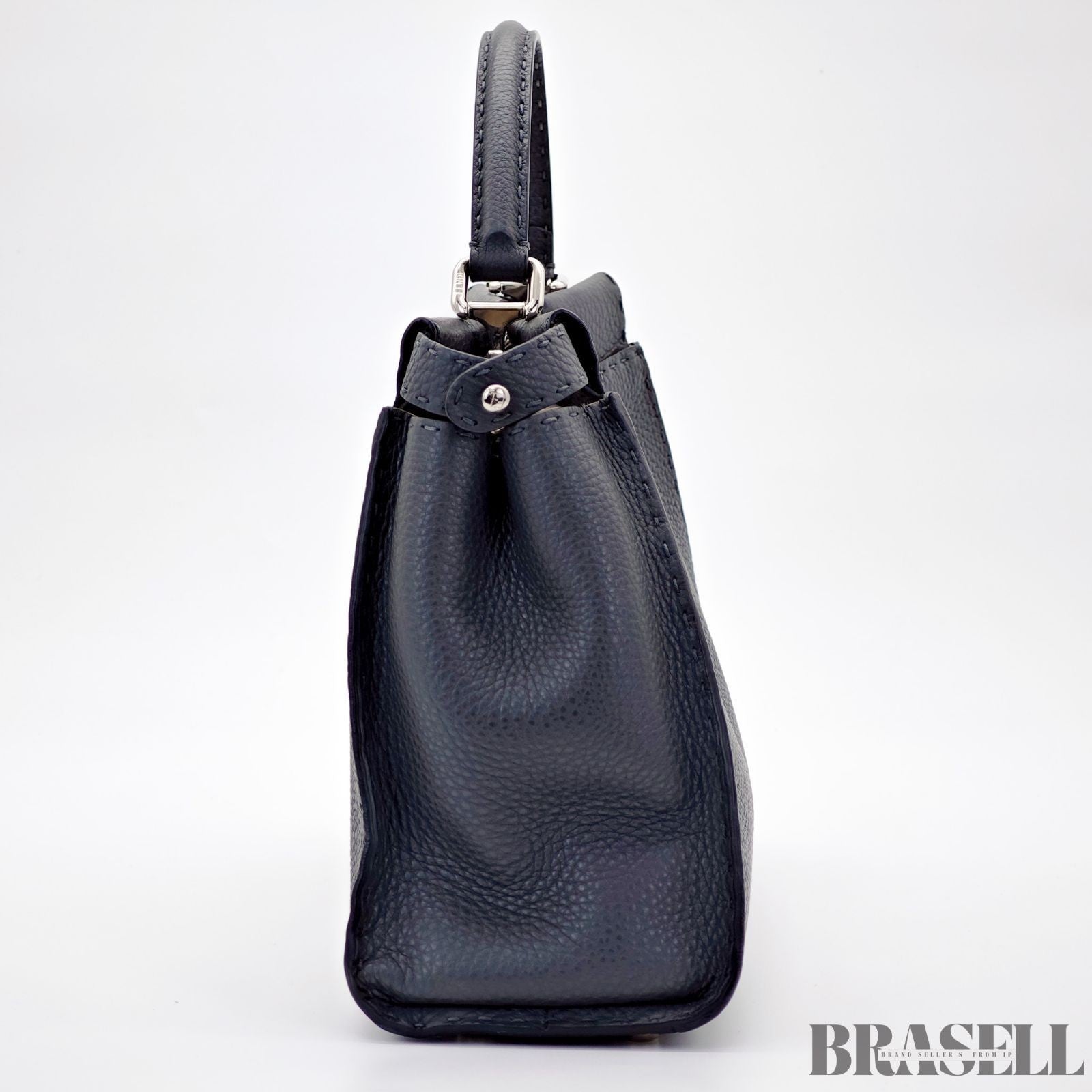 FENDI Peekaboo Selleria 8BN290 Gray Shoulder Bag/Handbag for Commuting Women's