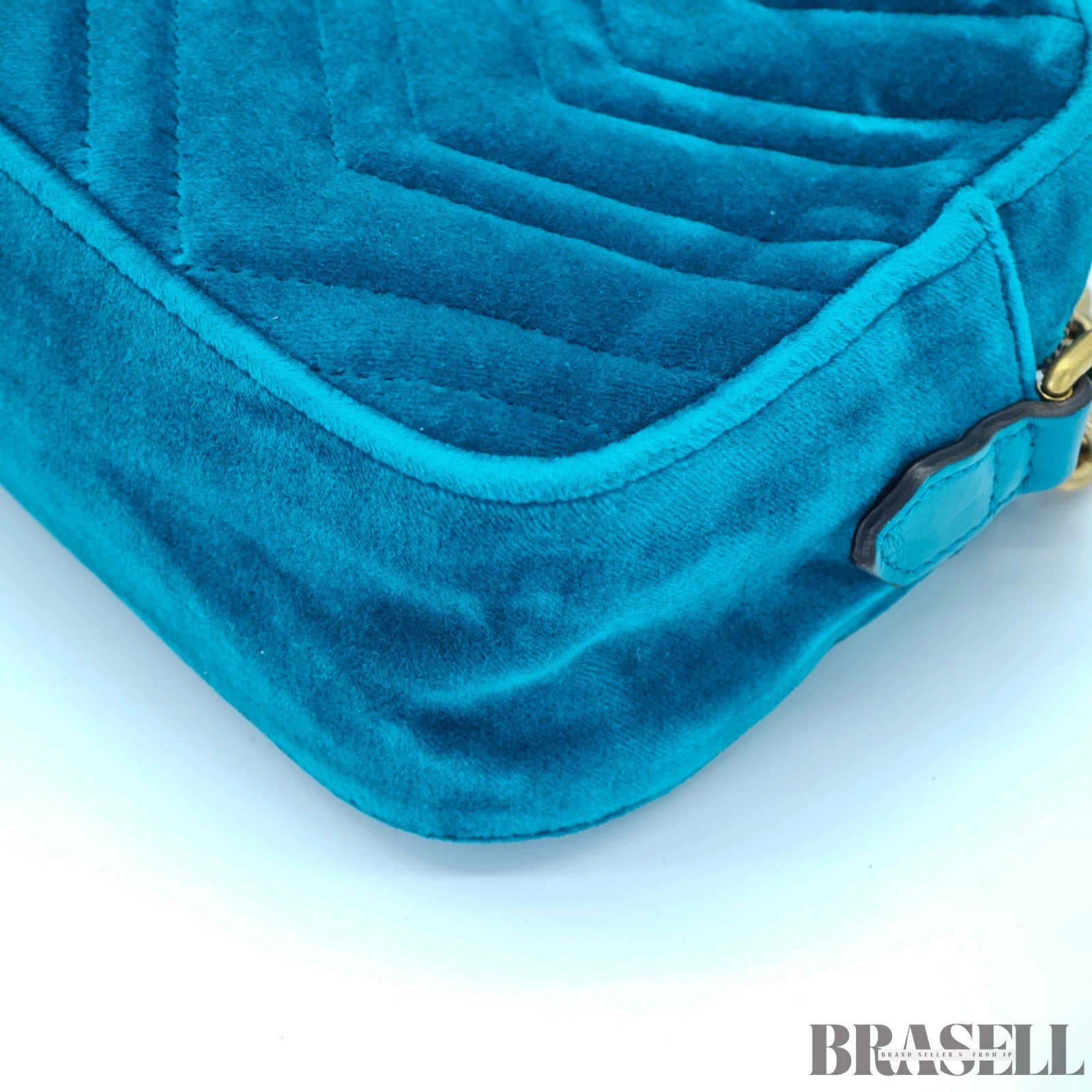 GUCCI Quilted Small Bag 447632 Velvet Green