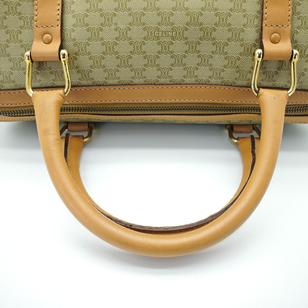 CELINE Macadam Mini Boston Bag Brown/Beige Women's