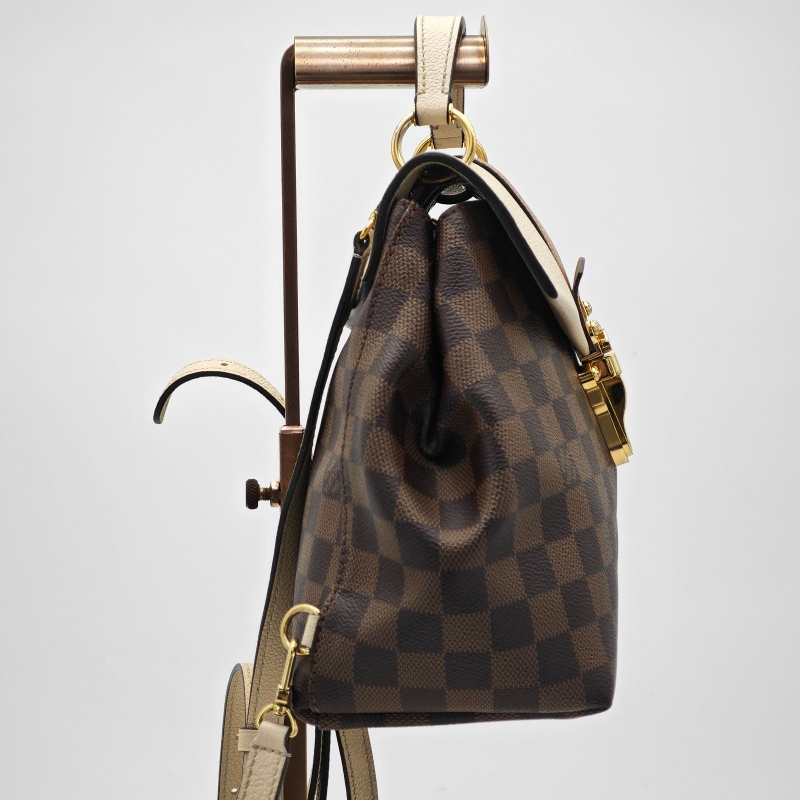 LOUIS VUITTON Damier Clapton N42259 Backpack with Flap Brown Women's
