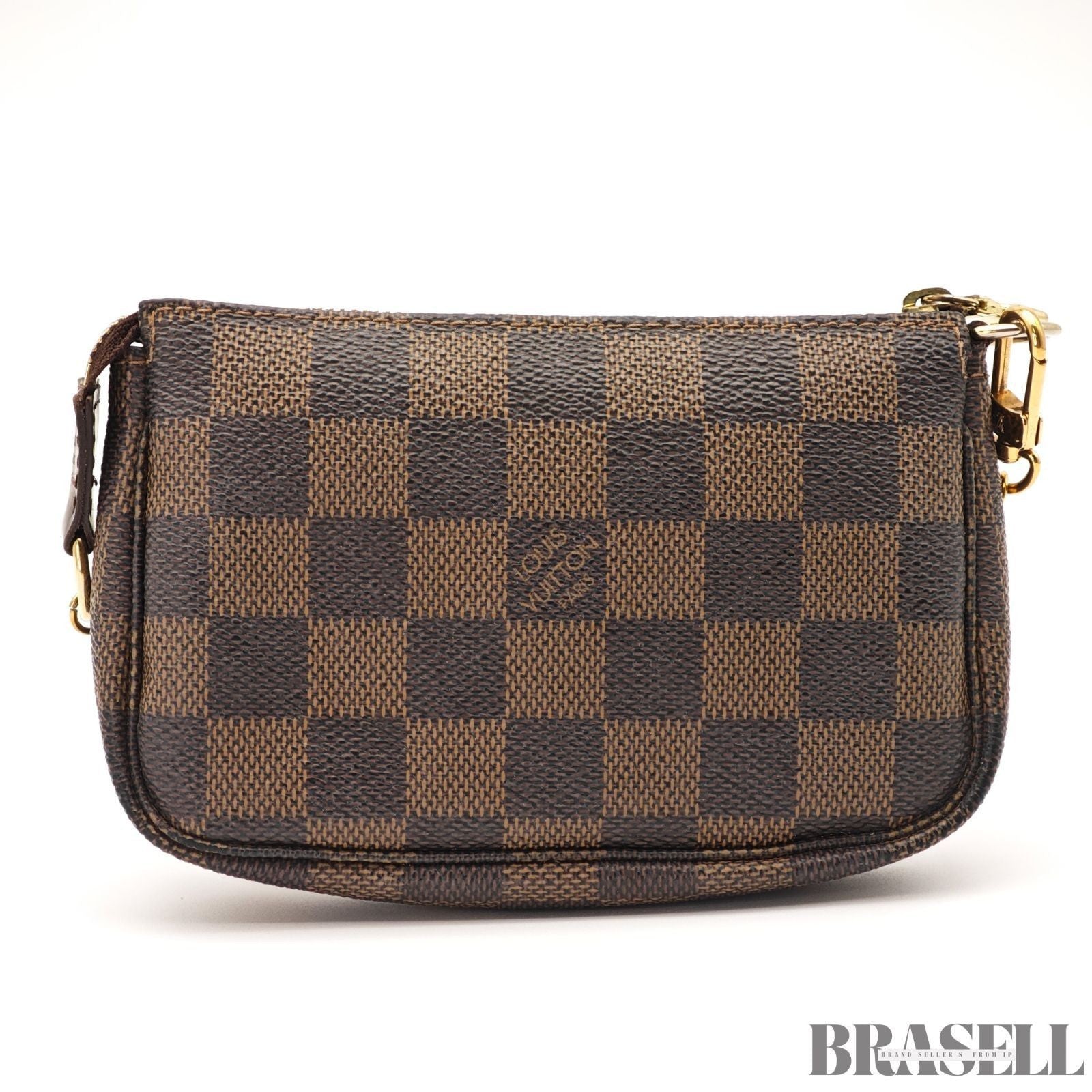 LOUIS VUITTON Damier Ebene Mini Pochette Accessoires Pouch N58009 Auth Brown