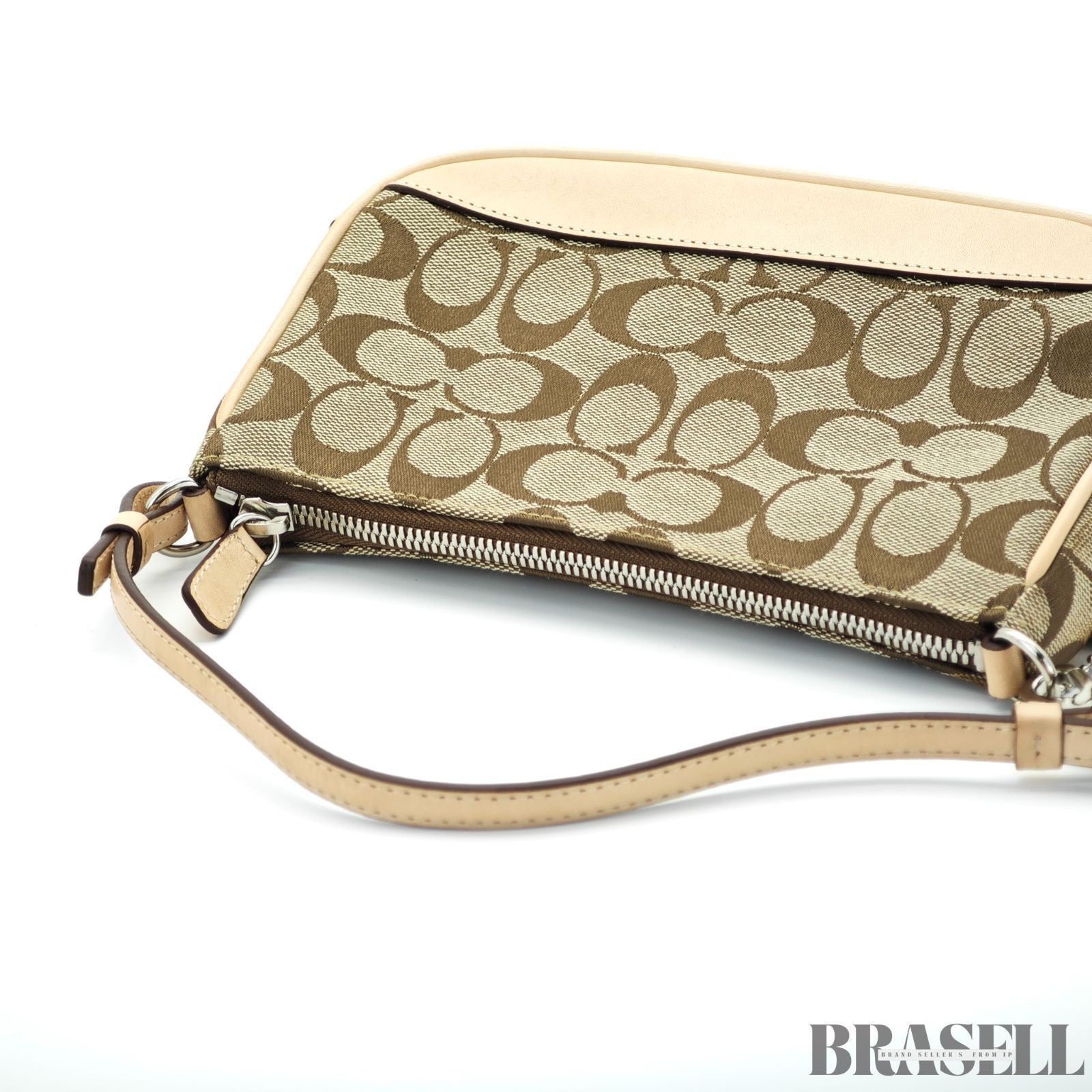 COACH Signature Mini Bag Beige Handbag Women's with Dust Bag