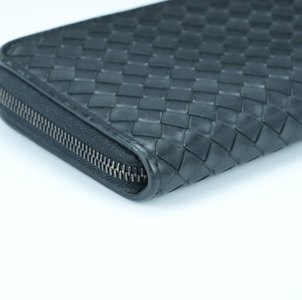 BOTTEGA VENETA Intrecciato Long Wallet Black for Men and Women