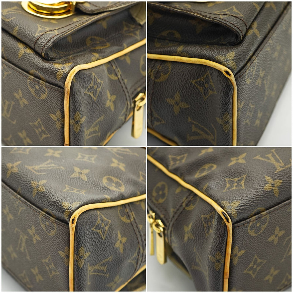 LOUIS VUITTON Manhattan PM M40026 Monogram Handbag Shoulder Bag Brown Women’s
