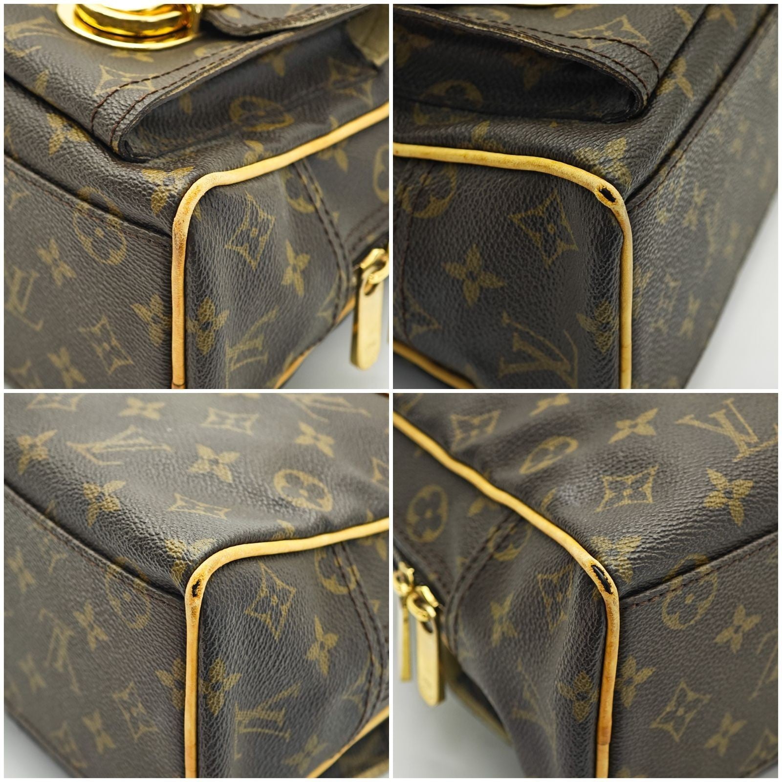 LOUIS VUITTON Manhattan PM M40026 Monogram Handbag Shoulder Bag Brown Women’s