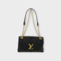 LOUIS VUITTON Monogram Black New Wave Chain Bag MM