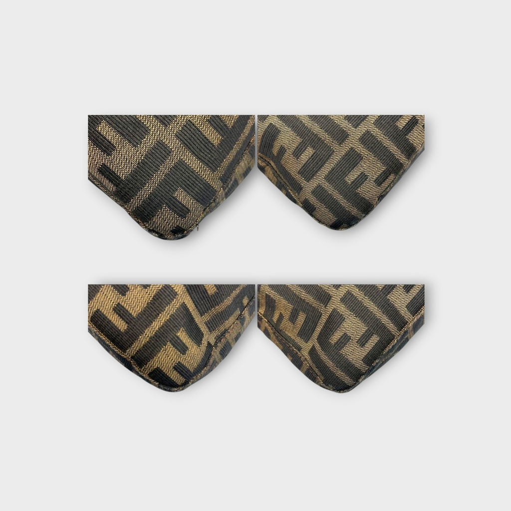Fendi Mamma Baguette Zucca Pattern Shoulder Bag Brown Canvas Leather 【B】