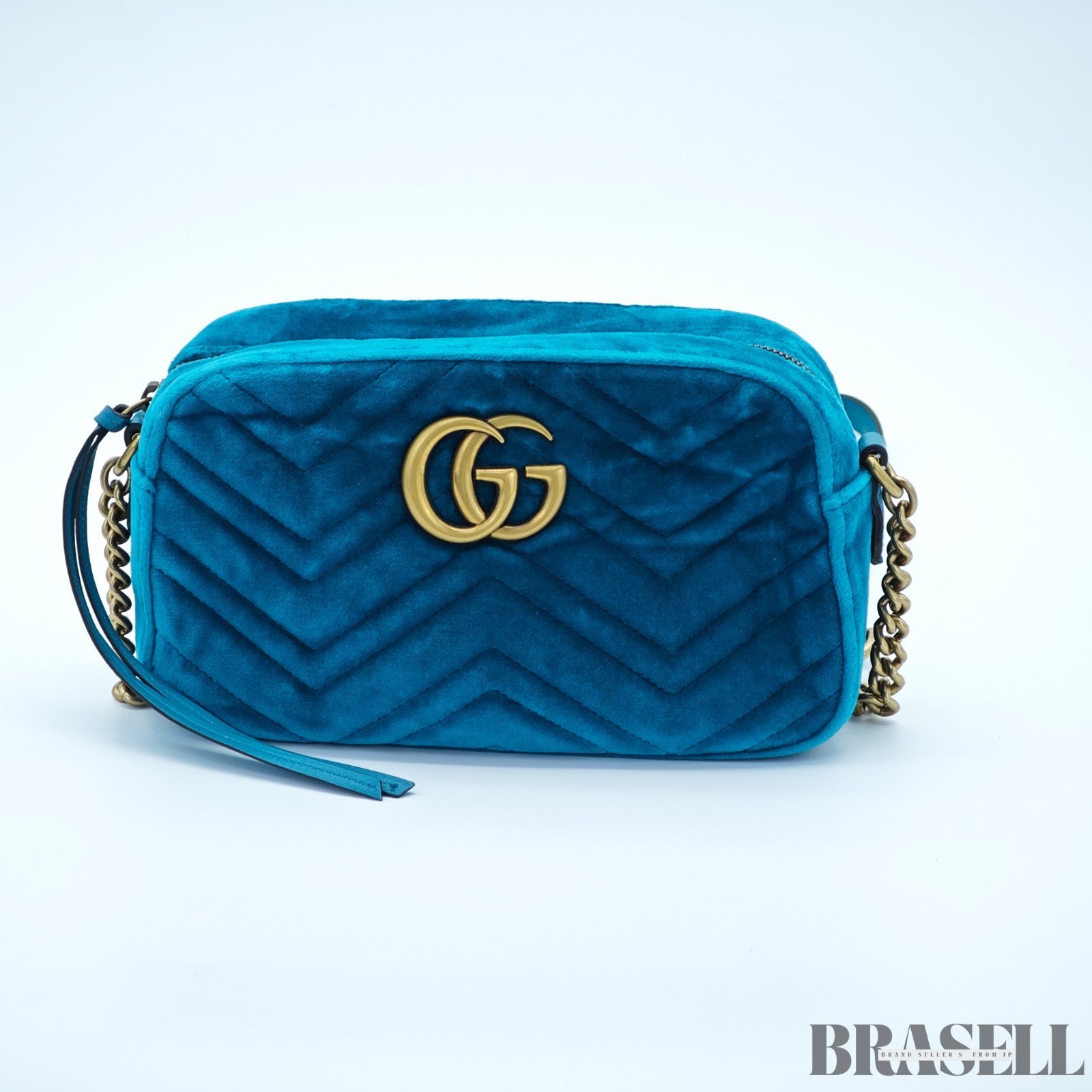 GUCCI Quilted Small Bag 447632 Velvet Green