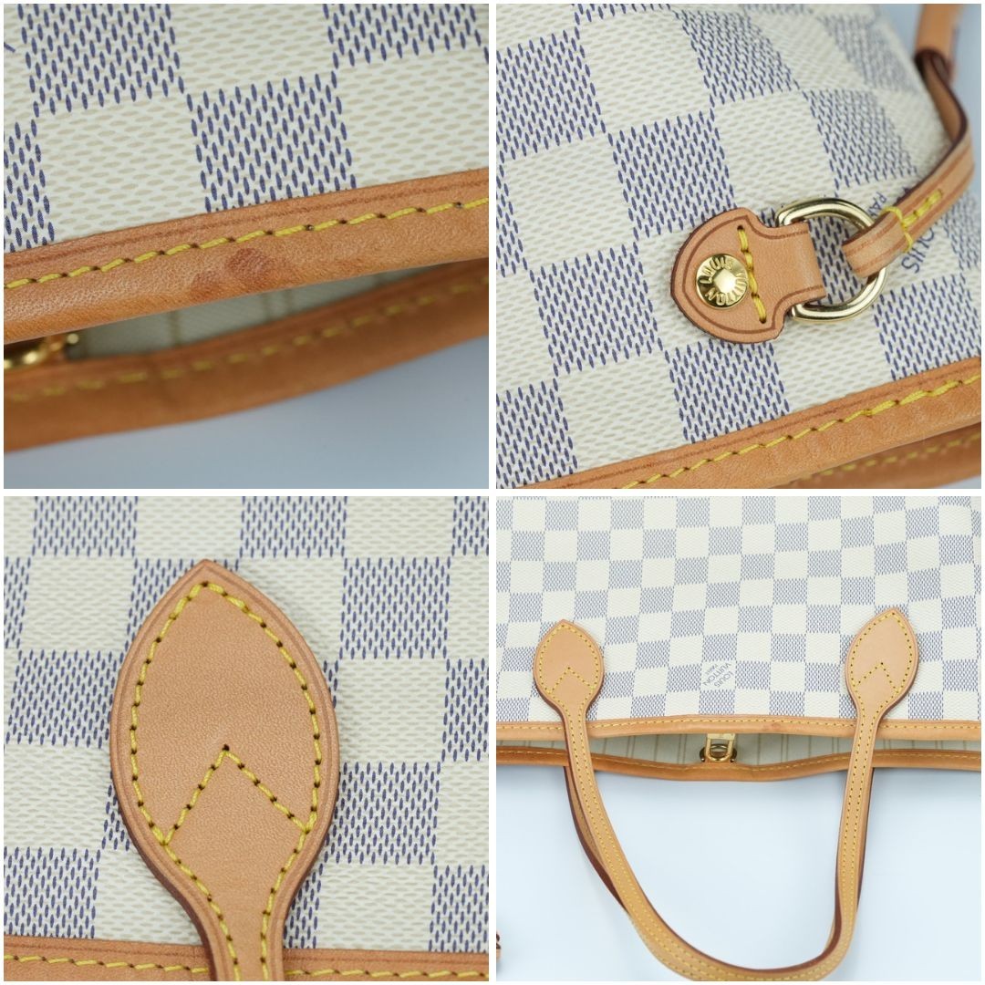 LOUIS VUITTON Damier Azur Neverfull PM N41362 Handbag Tote Bag with Pouch