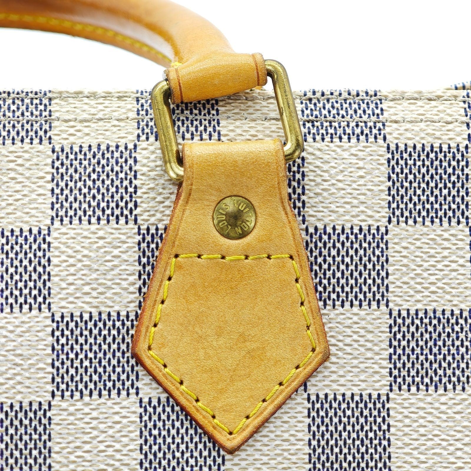 LOUIS VUITTON Damier Azur Speedy N41533 Boston Bag Large Capacity White