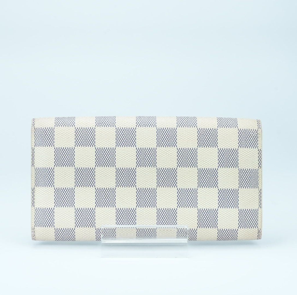 LOUIS VUITTON Damier Azur Portefeuille Sarah N61735 Long Wallet Men and Women