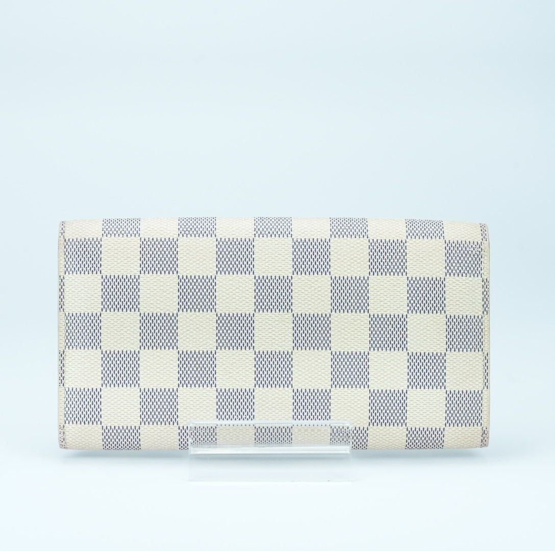 LOUIS VUITTON Damier Azur Portefeuille Sarah N61735 Long Wallet Men and Women