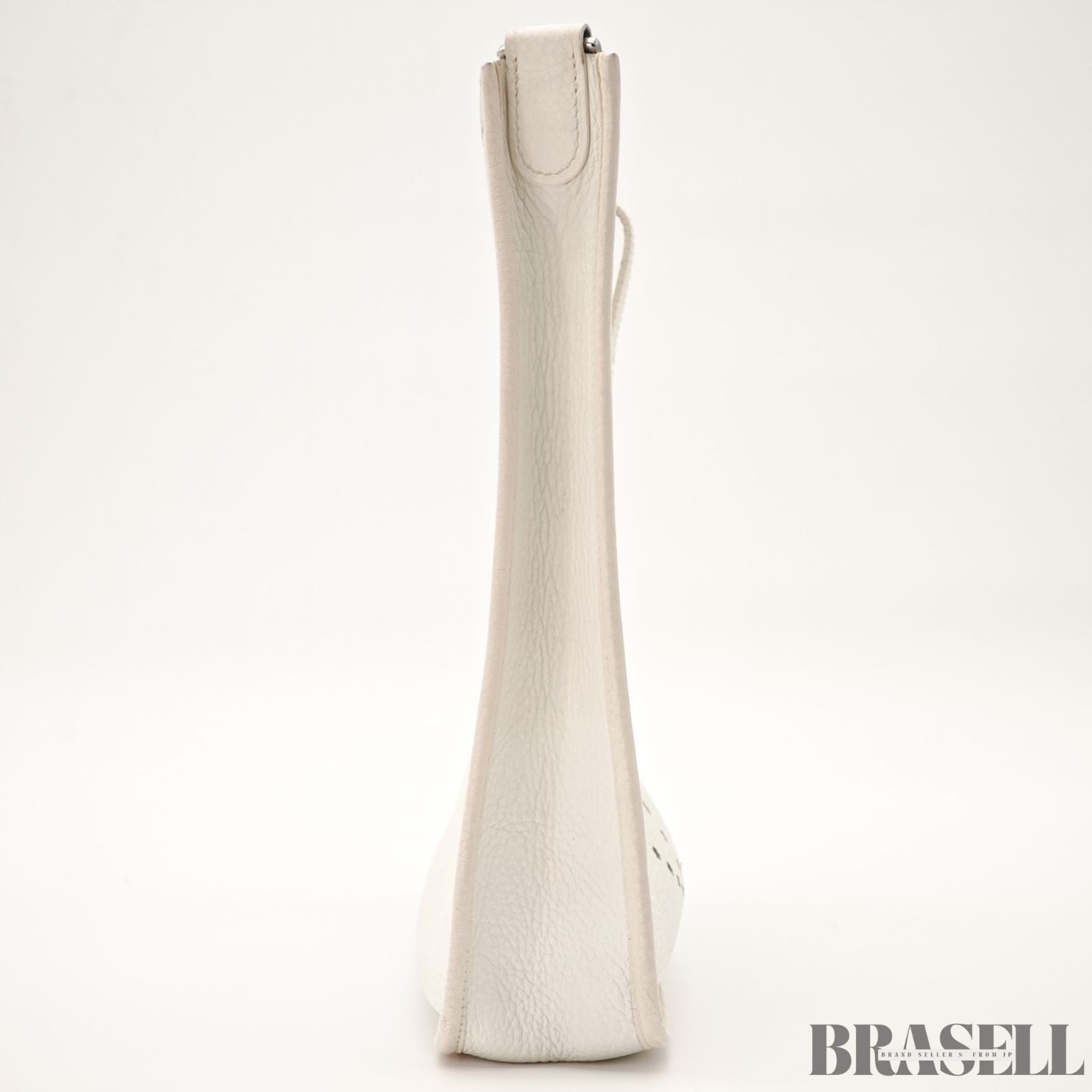 Hermes Evelyne I PM Taurillon Clemence Shoulder Bag White Unisex Silver Hardware