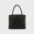 CHANEL Matelassé Coco Mark Reissue Tote Caviar Skin Leather Black 【B】