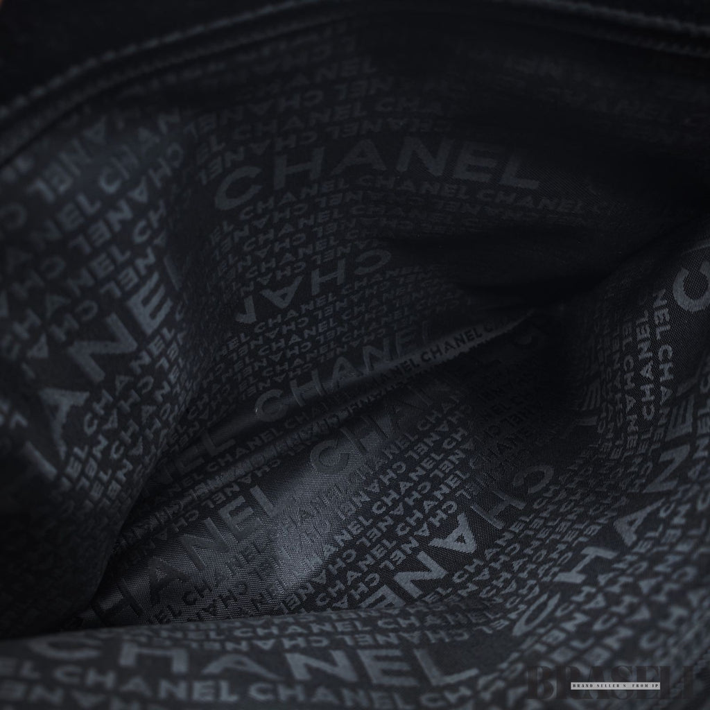 CHANEL Turnlock Caviar Skin Tote Bag Black Large CC Shoulder Bag Women's