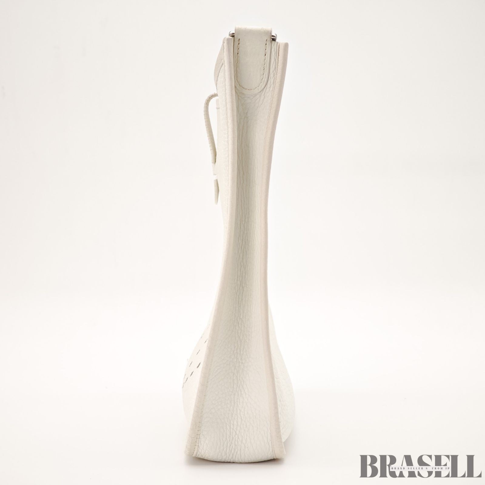 Hermes Evelyne I PM Taurillon Clemence Shoulder Bag White Unisex Silver Hardware