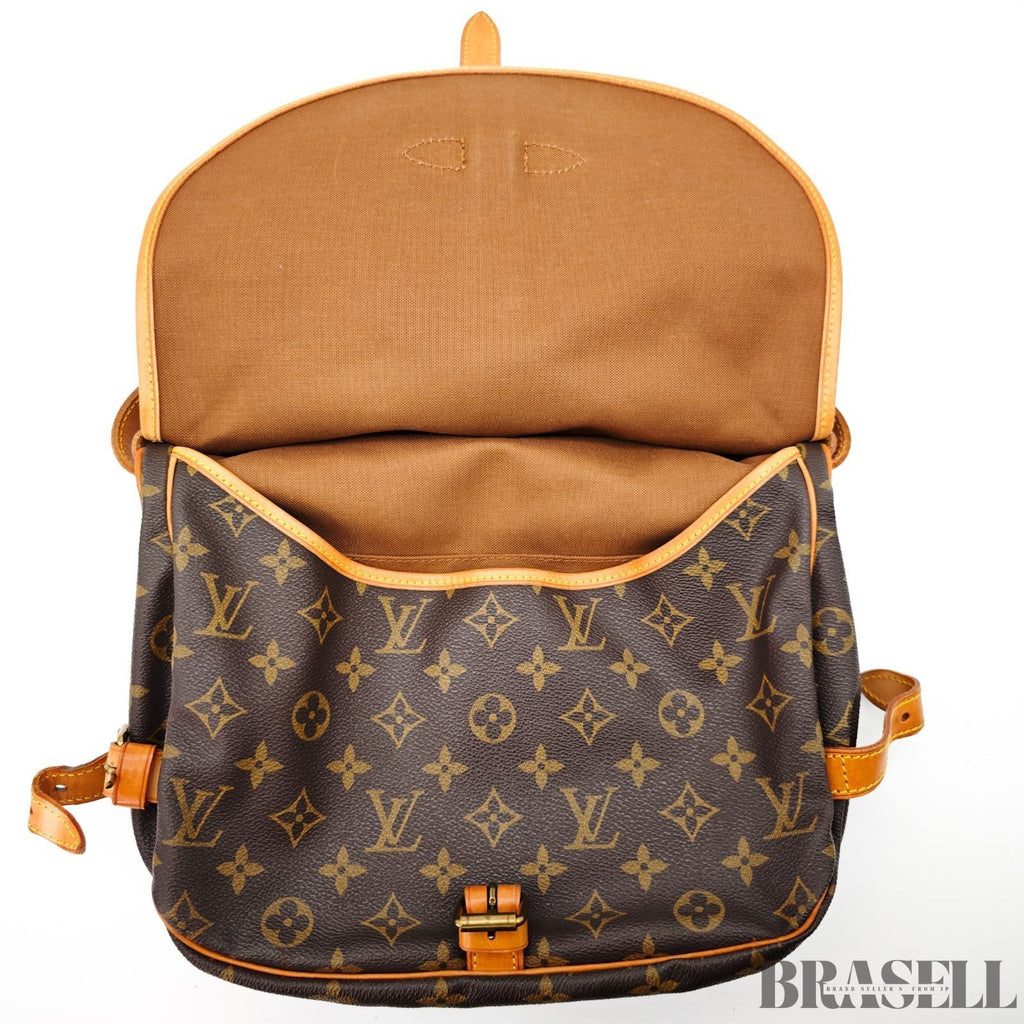 Louis Vuitton Saumur 30 M42256 Shoulder Bag Monogram Canvas Leather Brown