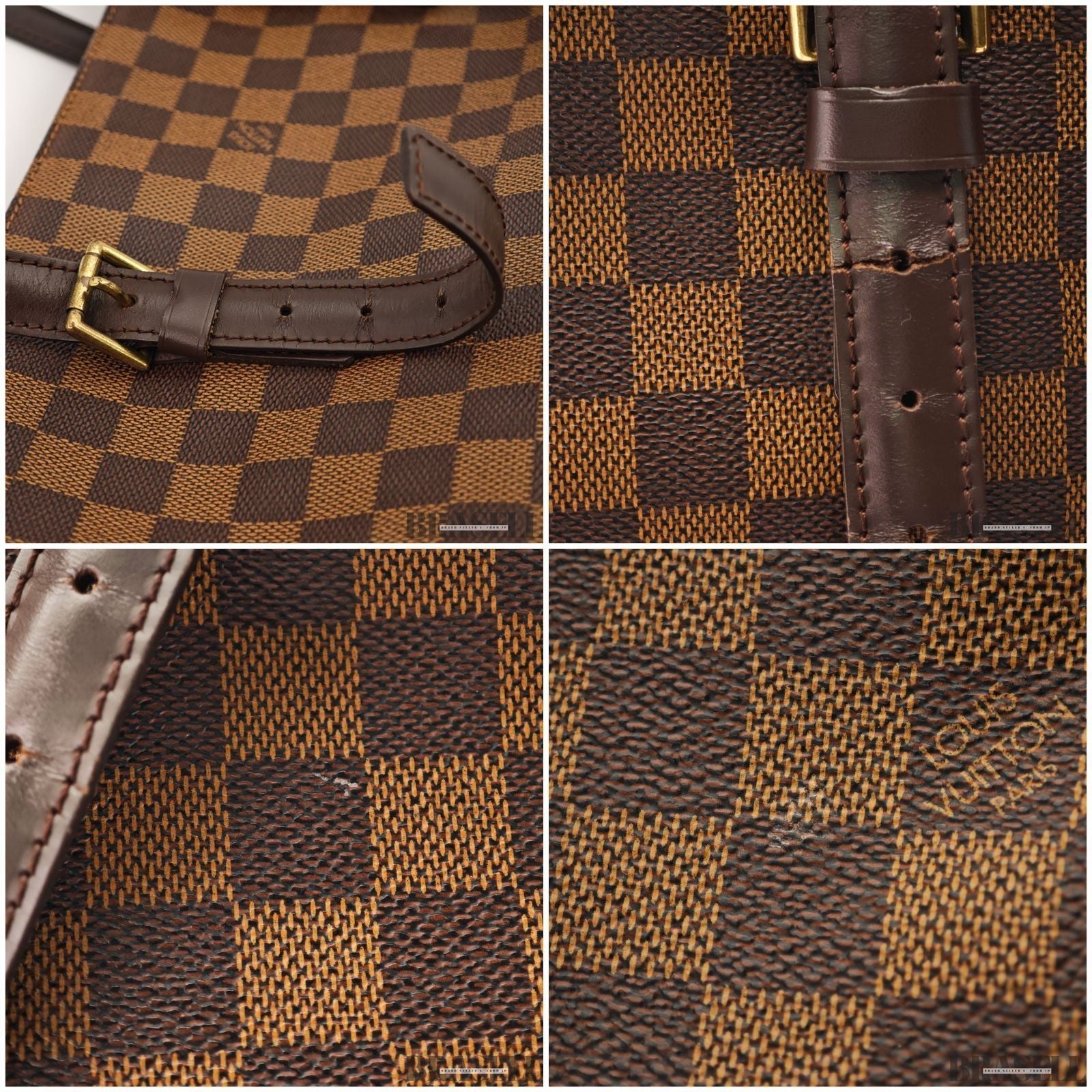 LOUIS VUITTON Chelsea Shoulder Tote Bag Damier Leather Canvas Brown N51119