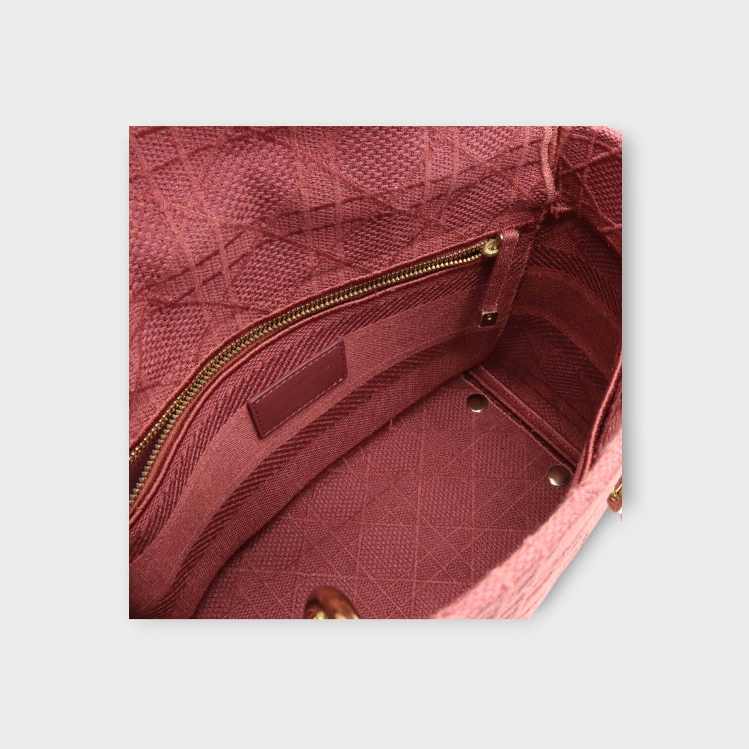 Christian Dior Lady D-Lite Cannage Embroidery Handbag 2Way Canvas Rose 【A】