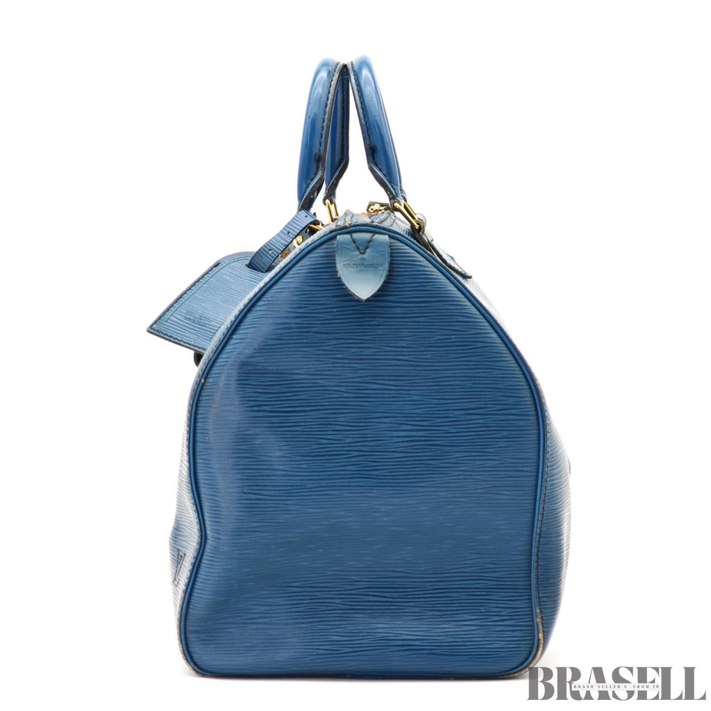 LOUIS VUITTON M42985 Epi Speedy 40 Boston Bag Handbag Blue Leather VI1900