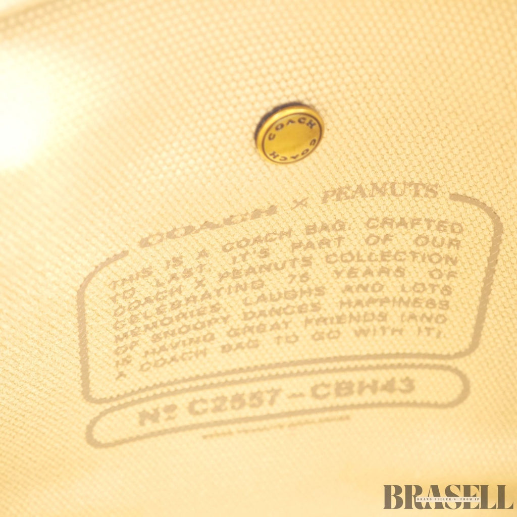 COACH x PEANUTS Snoopy Cargo 2-Way Tote Bag C2657 CBH43 Shoulder Bag Cute Beige