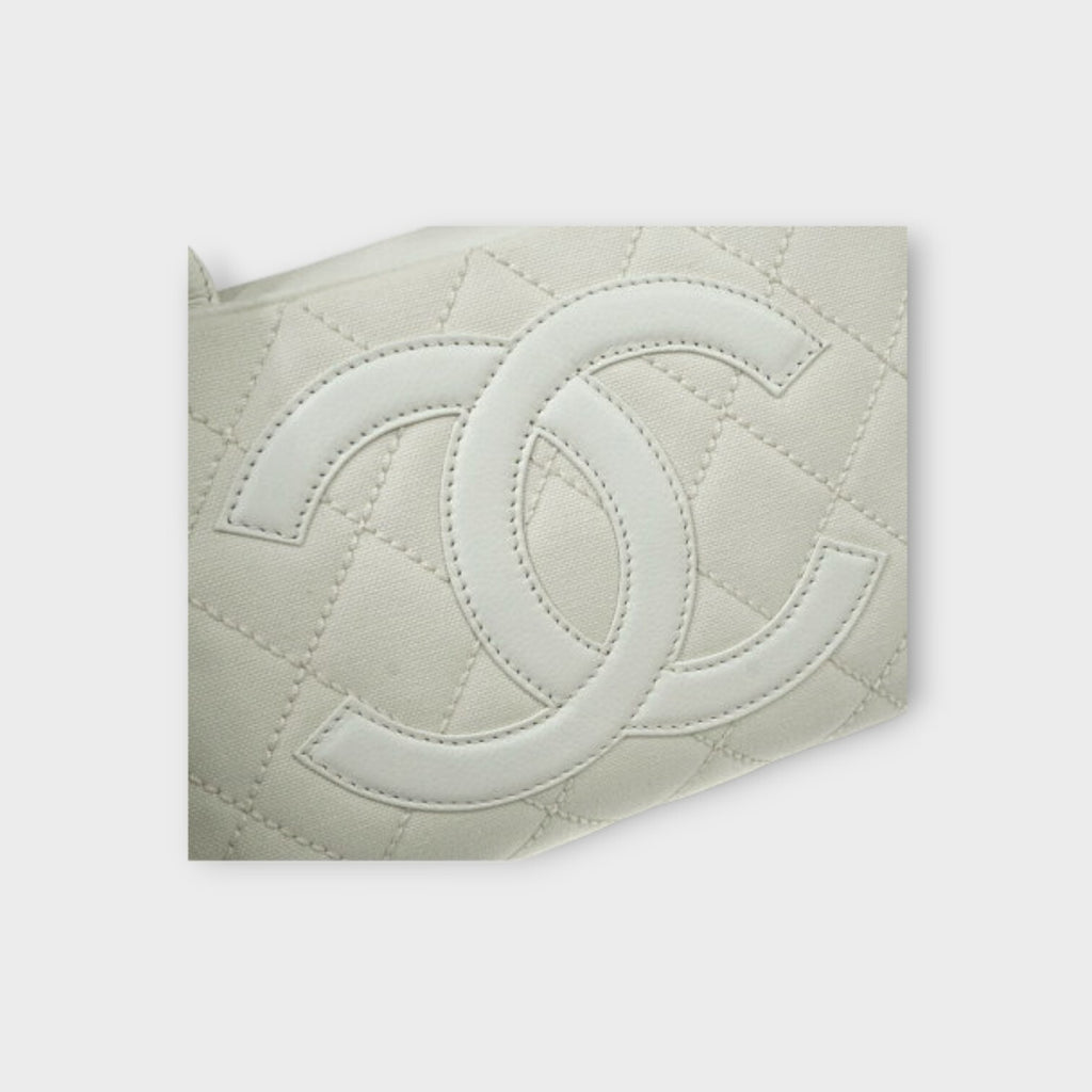 CHANEL Matelassé Mini Boston Bag A20996 Ladies Handbag  Leather White