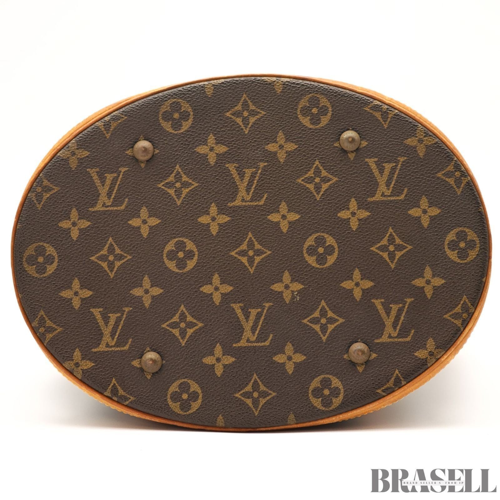 LOUIS VUITTON BUCKET GM Shoulder Tote Bag Monogram Leather Canvas Brown M42236