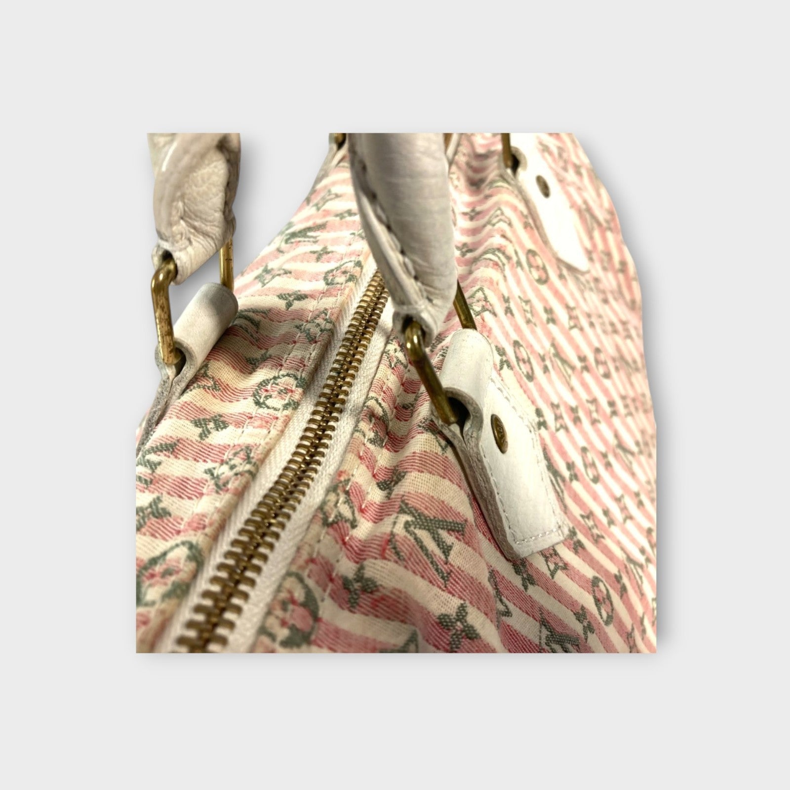 Louis Vuitton Monogram Mini Lin Croisette Speedy 30 Handbag Pink White M95501【B】