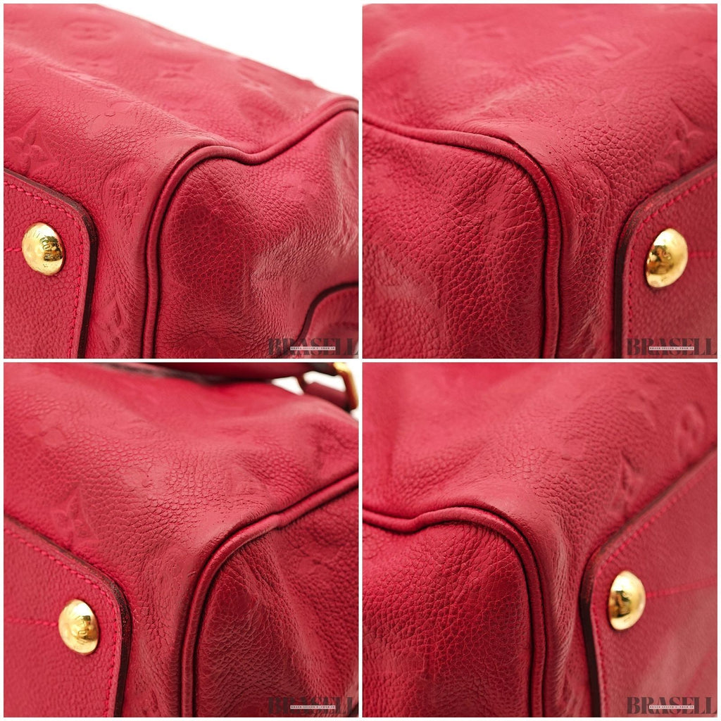 Louis Vuitton Speedy Bandoulière 25 Bag Handbag Monogram Empreinte Red Women’s