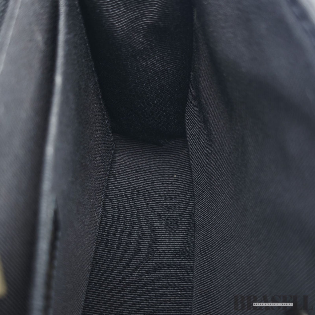 CHANEL Wild Stitch A14687 Leather Flap Shoulder Bag Black Women’s