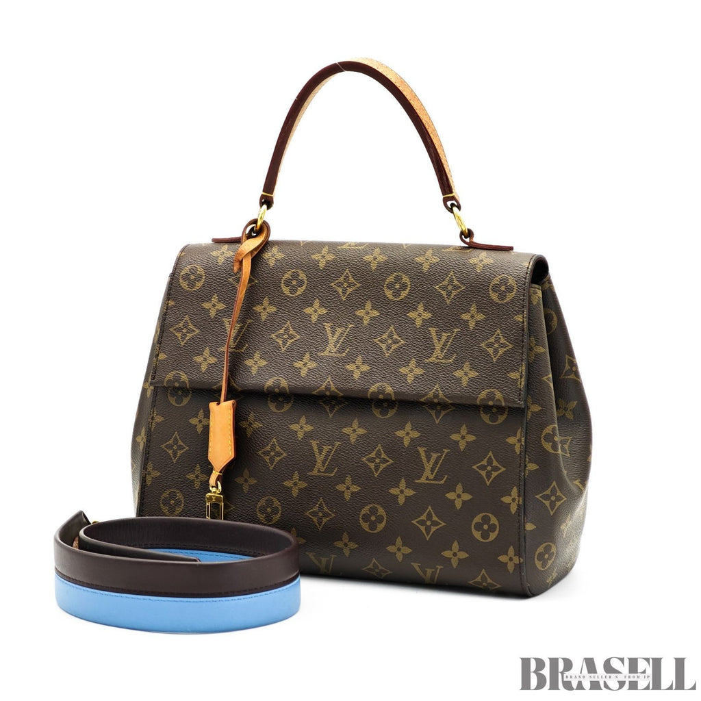 Louis Vuitton Cluny M42735 Damier Azur Handbag Shoulder Bag 2Way Flap Brown