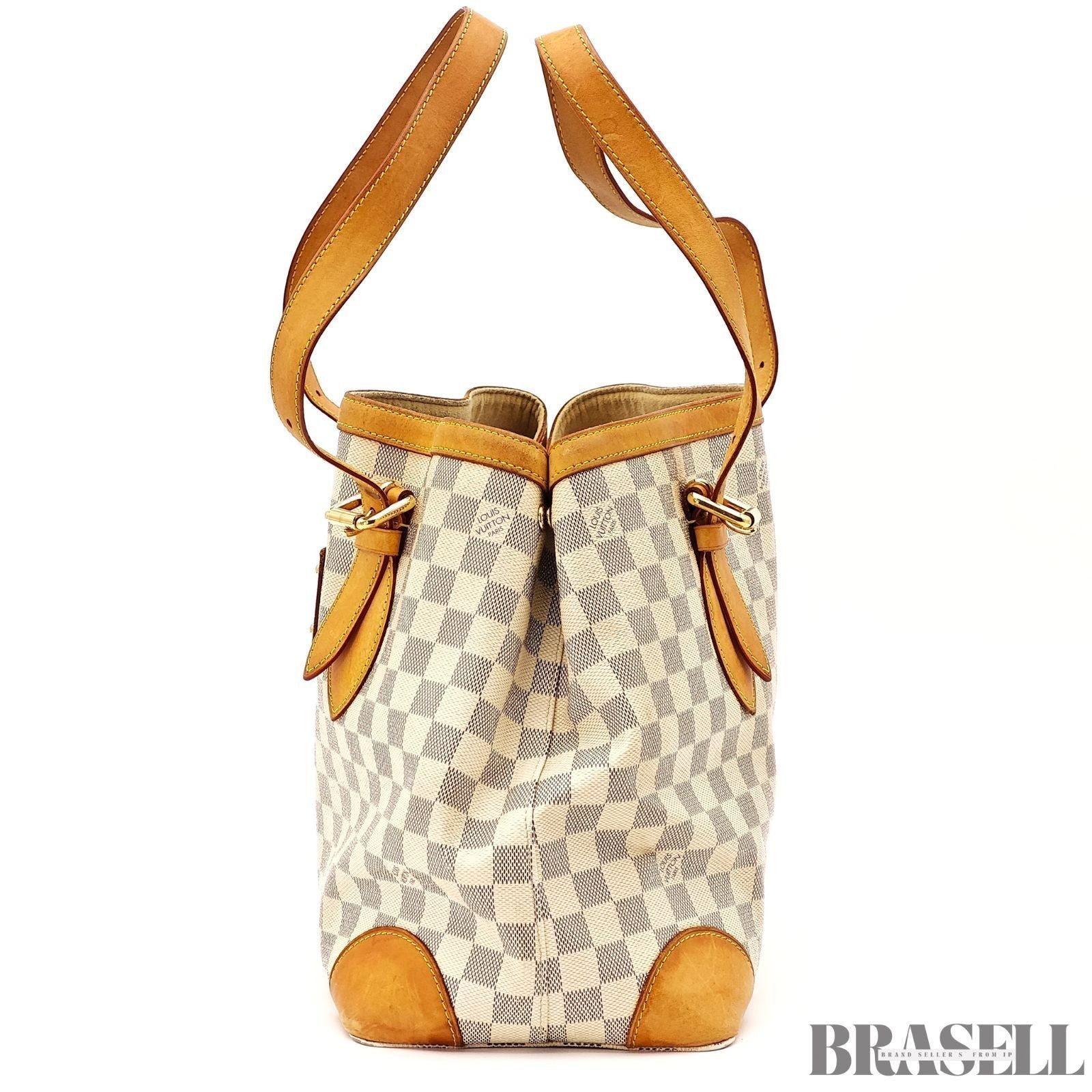 Louis Vuitton Damier Azur Hampstead MM N51206 Tote Bag Large White Brown