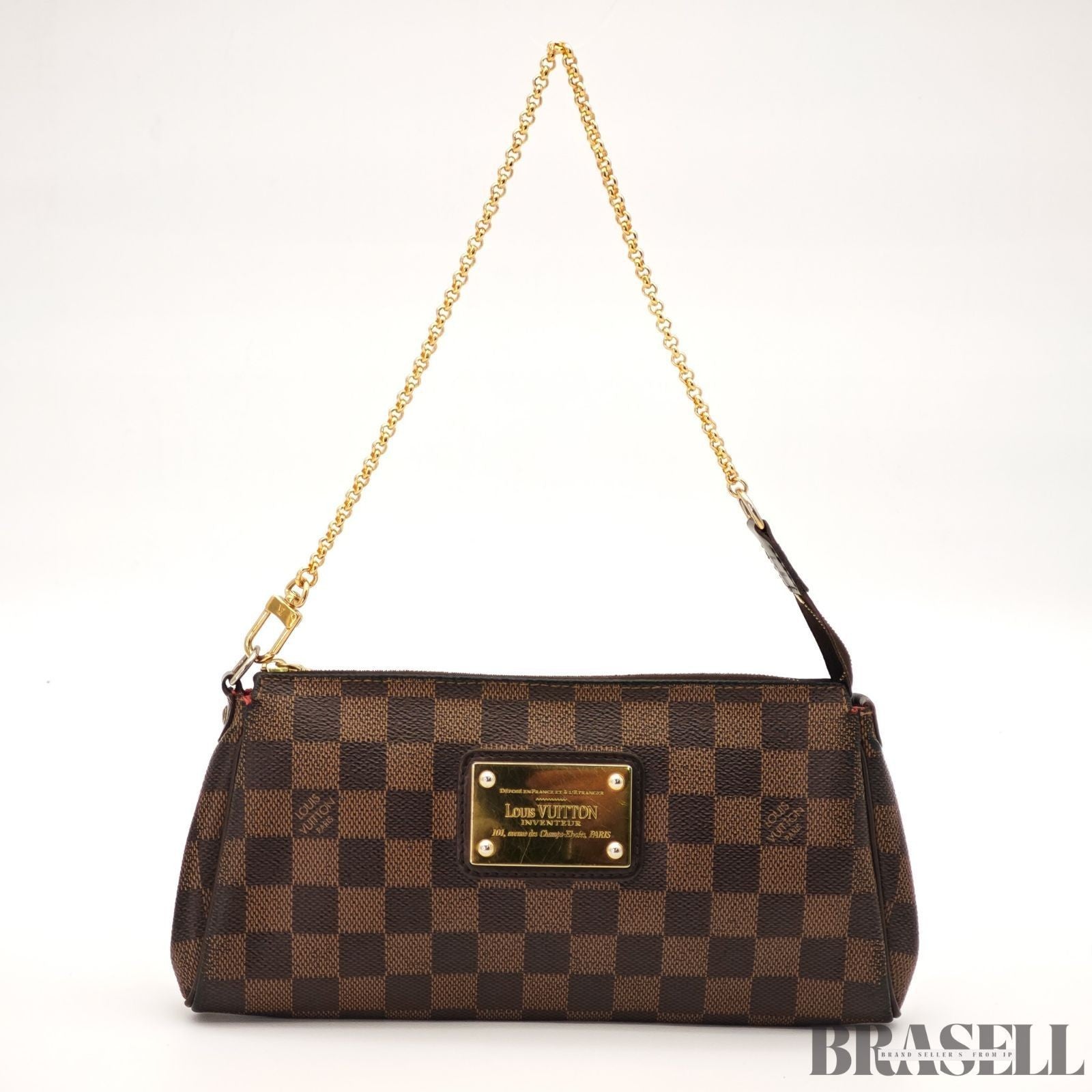 Louis Vuitton Damier Eva Hand Bag Damier Ebene N55213 Brown Compact