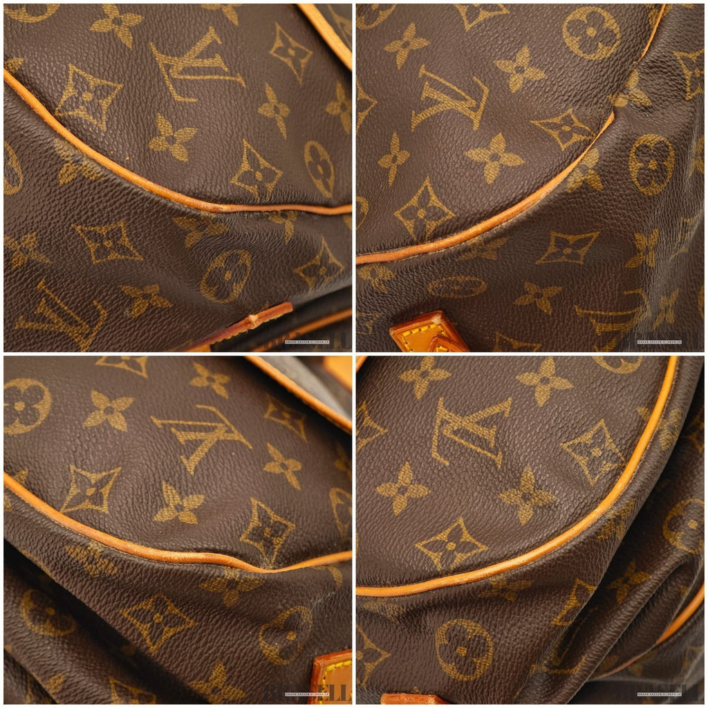 Louis Vuitton Saumur 35 M42254 Shoulder Bag Monogram Canvas Leather Brown Women
