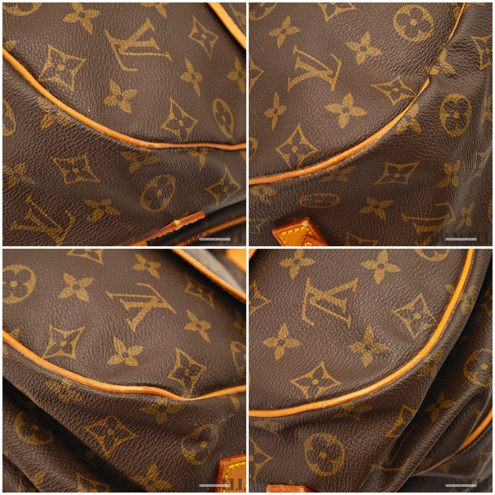 Louis Vuitton Saumur 35 M42254 Shoulder Bag Monogram Canvas Leather Brown Women