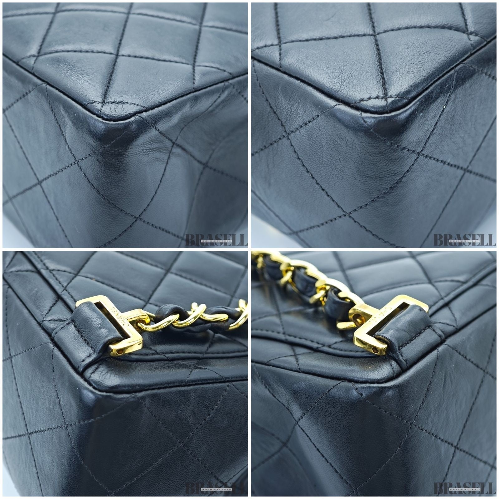 Chanel Matelassé Vintage Square Backpack 4B000272 Bag Flap Black Ladies