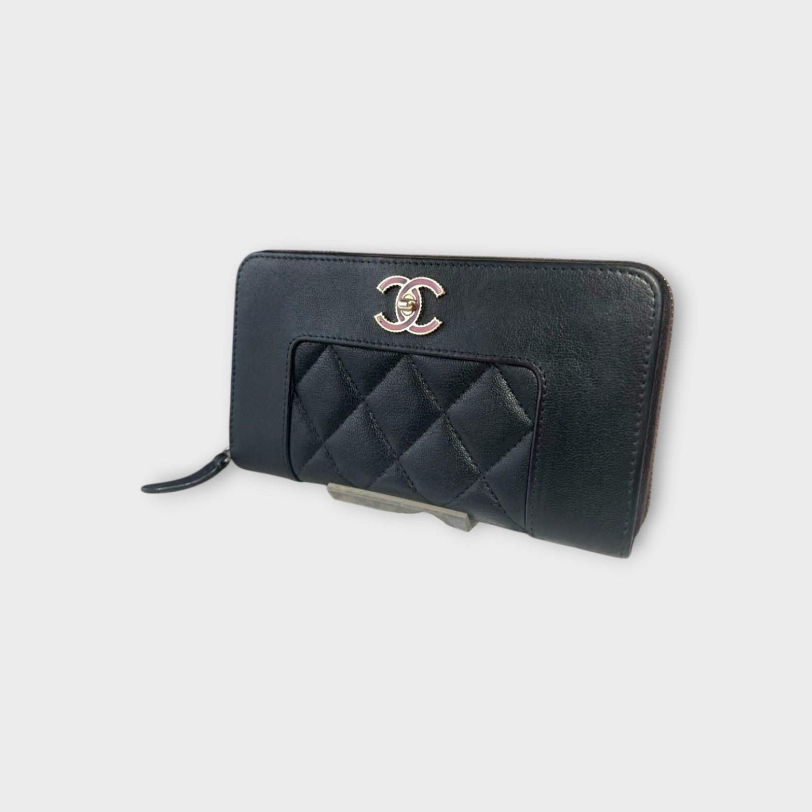 CHANEL Mademoiselle Lambskin Mini Wallet with Round Zipper