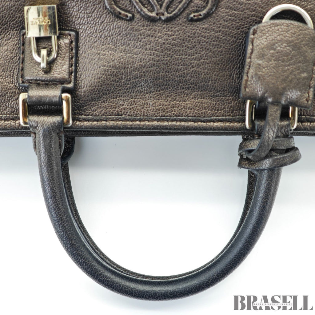 LOEWE Amazona 23 Bag Horizontal Handbag Gunmetal Women's and Men's