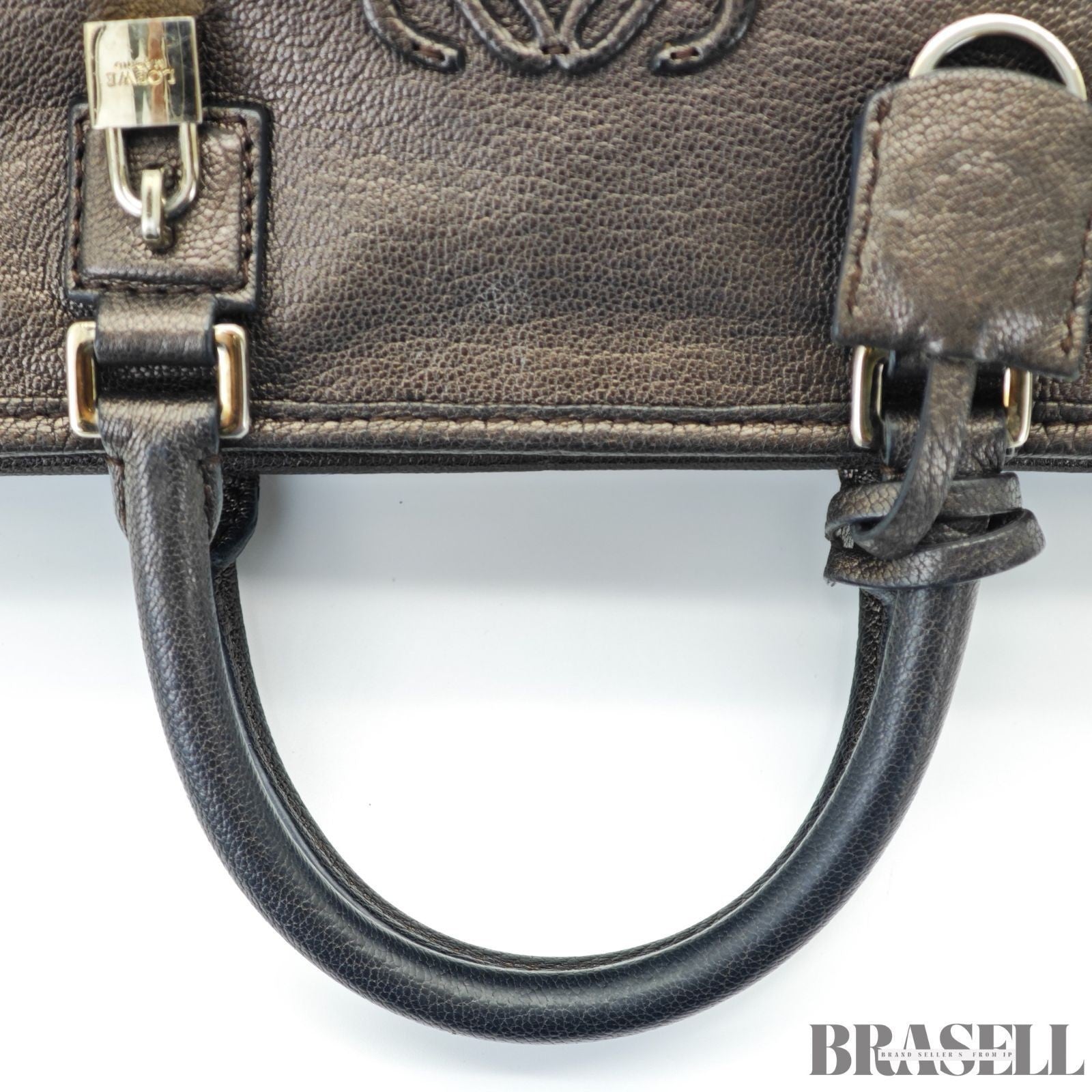 LOEWE Amazona 23 Bag Horizontal Handbag Gunmetal Women's and Men's