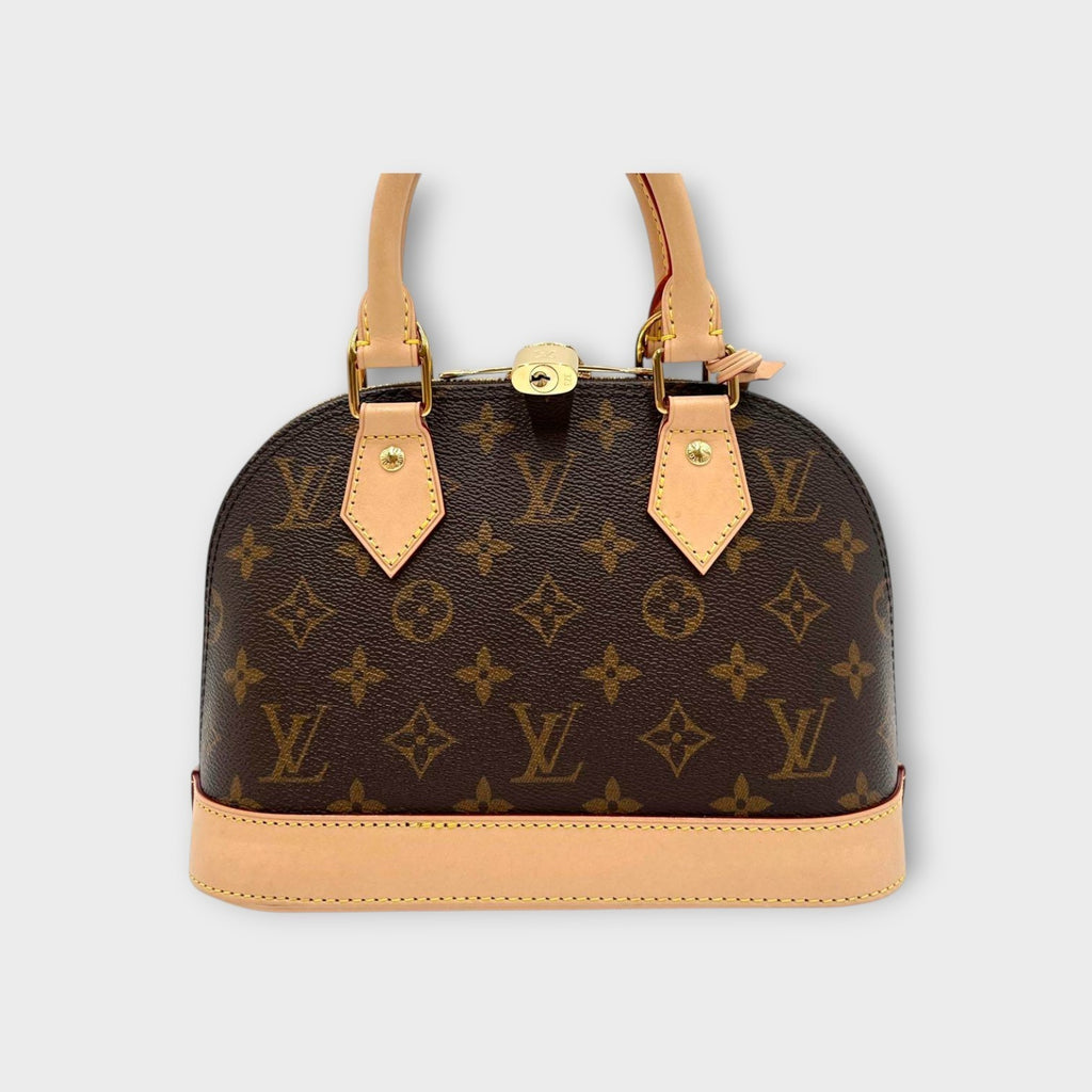 Louis Vuitton Alma BB M53152 Monogram 2Way Handbag Brown Beige Leather 【S】