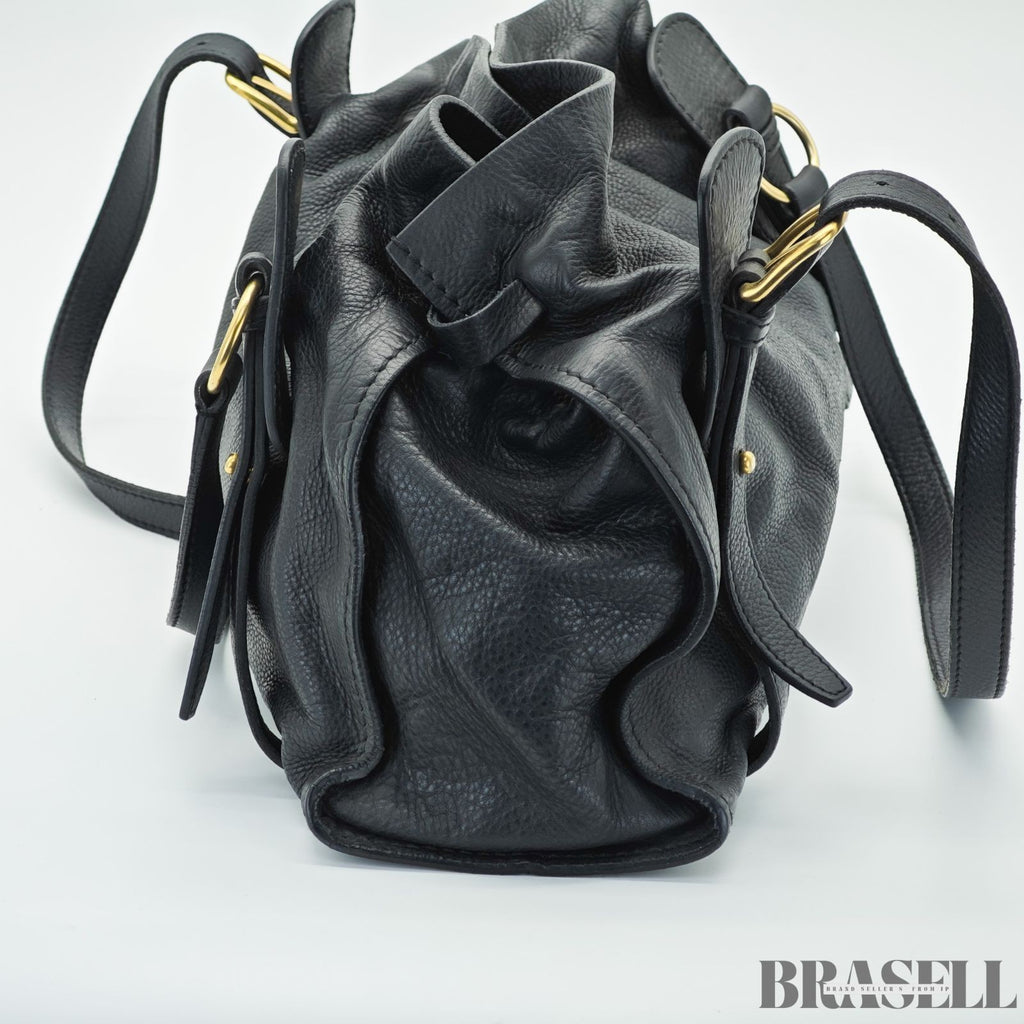 Miu Miu Madras 2-Way Bag RL0058 Handbag Shoulder Bag Black Women's