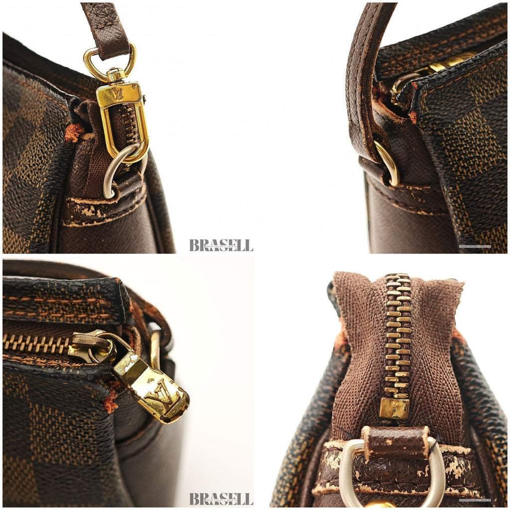 LOUIS VUITTON  Trousse Makeup Poach Hand Bag Damier Ebene Leather Brown N51982