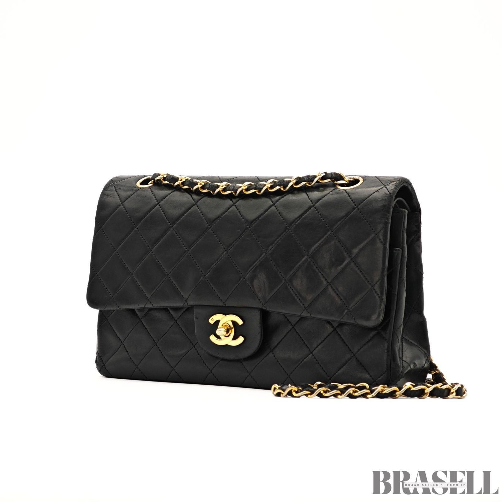 CHANEL Matelassé A01112 Black Handbag Black Woman Chain Shoulder Bag Leather